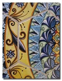 Close up of a tile table