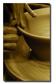 Paola working on a piece